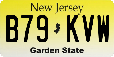 NJ license plate B79KVW
