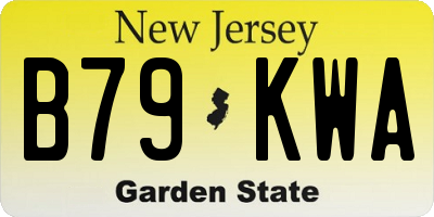 NJ license plate B79KWA