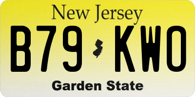 NJ license plate B79KWO