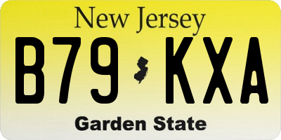 NJ license plate B79KXA