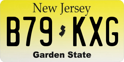NJ license plate B79KXG