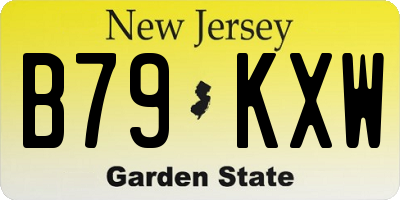 NJ license plate B79KXW