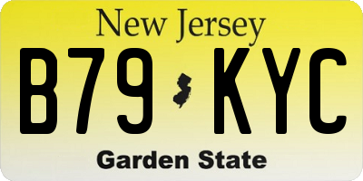 NJ license plate B79KYC