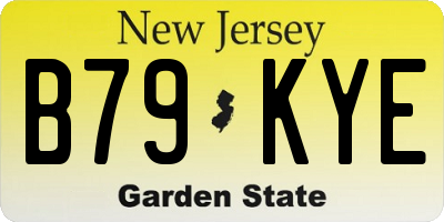 NJ license plate B79KYE