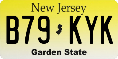 NJ license plate B79KYK