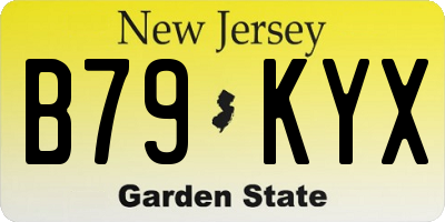 NJ license plate B79KYX