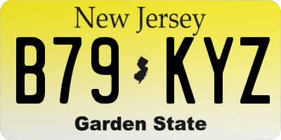 NJ license plate B79KYZ