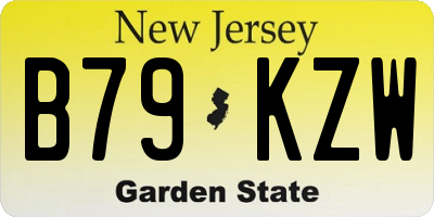 NJ license plate B79KZW