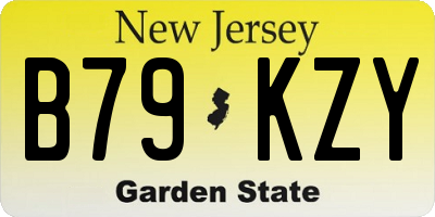 NJ license plate B79KZY