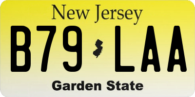 NJ license plate B79LAA