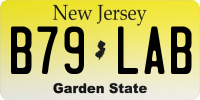 NJ license plate B79LAB