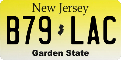 NJ license plate B79LAC