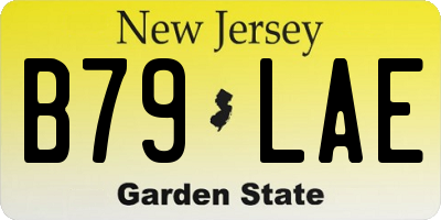 NJ license plate B79LAE