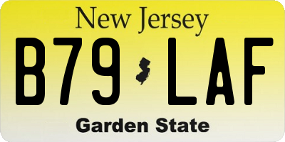 NJ license plate B79LAF