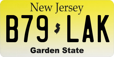NJ license plate B79LAK