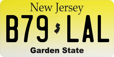 NJ license plate B79LAL