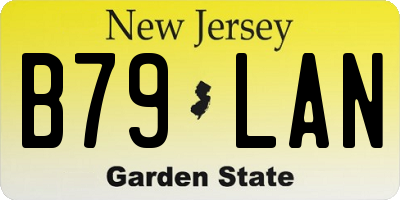 NJ license plate B79LAN