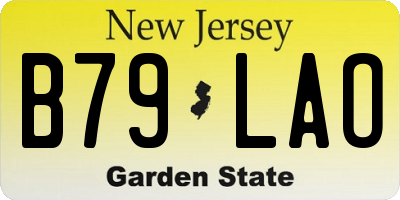 NJ license plate B79LAO