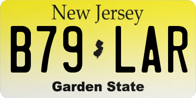 NJ license plate B79LAR