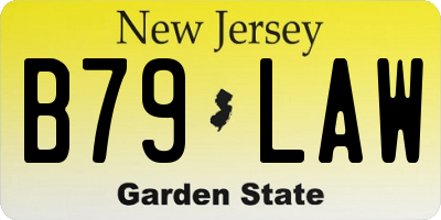 NJ license plate B79LAW