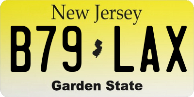 NJ license plate B79LAX