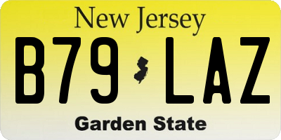 NJ license plate B79LAZ