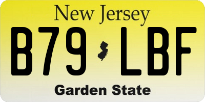NJ license plate B79LBF