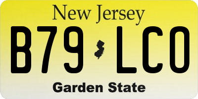 NJ license plate B79LCO