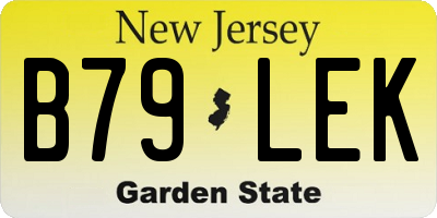 NJ license plate B79LEK