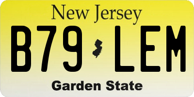 NJ license plate B79LEM