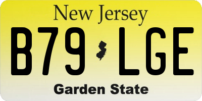 NJ license plate B79LGE