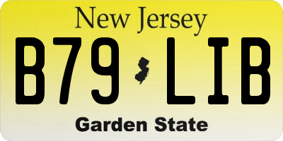 NJ license plate B79LIB