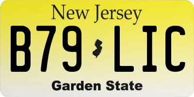 NJ license plate B79LIC
