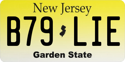 NJ license plate B79LIE
