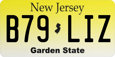 NJ license plate B79LIZ