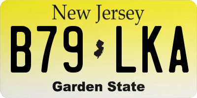 NJ license plate B79LKA
