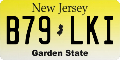 NJ license plate B79LKI