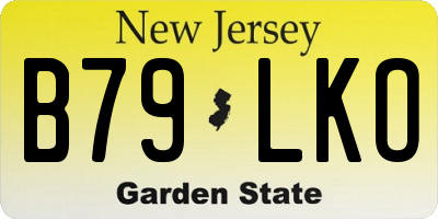 NJ license plate B79LKO