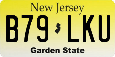 NJ license plate B79LKU