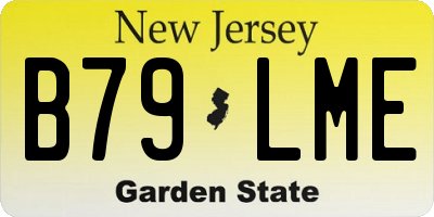 NJ license plate B79LME