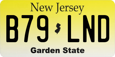 NJ license plate B79LND