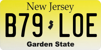 NJ license plate B79LOE