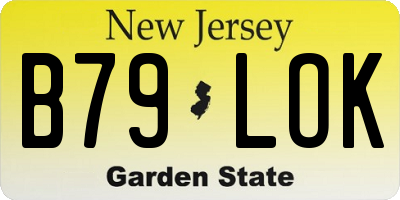 NJ license plate B79LOK