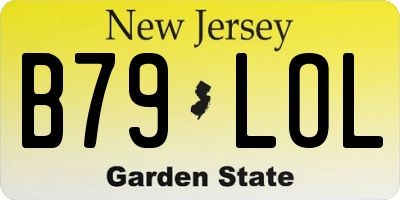 NJ license plate B79LOL