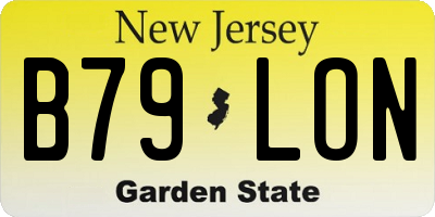 NJ license plate B79LON
