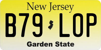 NJ license plate B79LOP