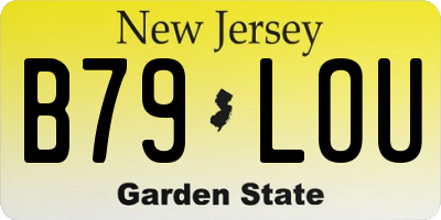 NJ license plate B79LOU