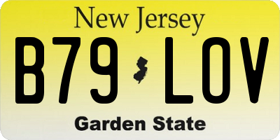 NJ license plate B79LOV