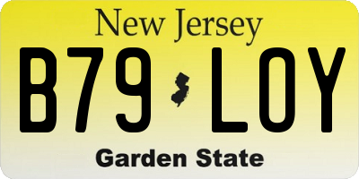 NJ license plate B79LOY