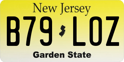 NJ license plate B79LOZ